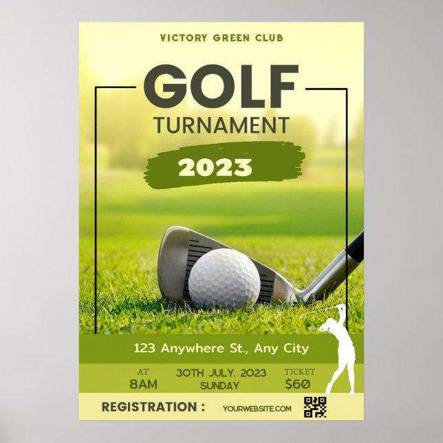 Golf Tournament Invitation Personalise Poster (Front)