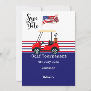 Golf Tournament with flag of America on green  Invitation