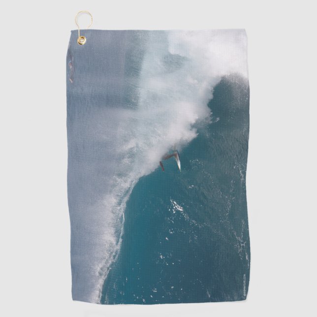 Golf towel featuring surfing (Front)