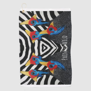 Golf Towel Guinea Fowl Painted Wild