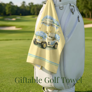 Golf Towel Hydrangea Floral Fairway Gift