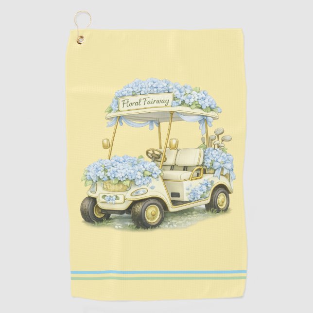 Golf Towel | Hydrangea Floral Fairway Gift (Front)