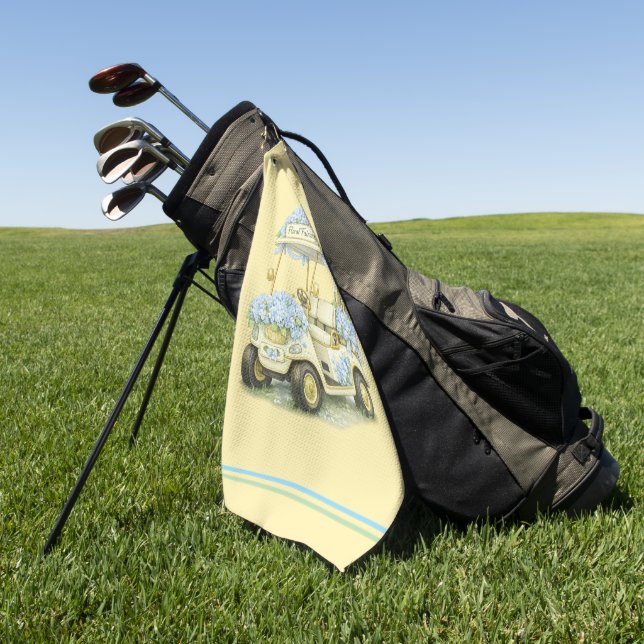 Golf Towel | Hydrangea Floral Fairway Gift (Green)