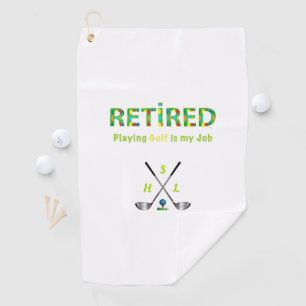 Golf Towel Personalised Monogram - Retired Quote