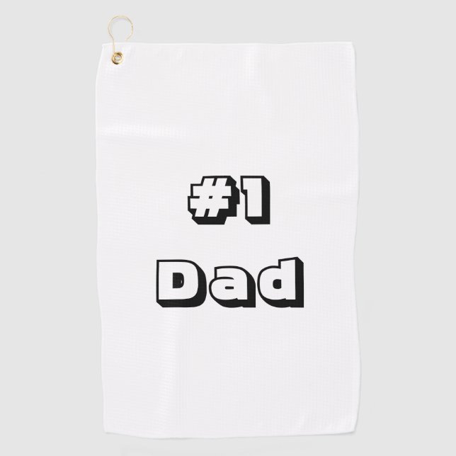 Golf Towel White Golf Towel #1 Dad (Front)