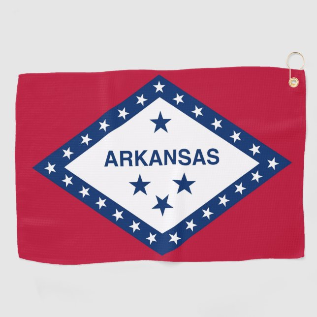 Golf Towel with flag of Arkansas, USA (Horizontal)