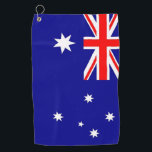 Golf Towel with flag of Australia<br><div class="desc">Elevate your golf game with this premium golf towel featuring the bold colours of the Australian flag! Crafted from high-quality, ultra-absorbent fabric, this golf towel is designed to keep your clubs clean and dry, ensuring optimal performance on the course. The vibrant design proudly displays the iconic colours of the Australian...</div>