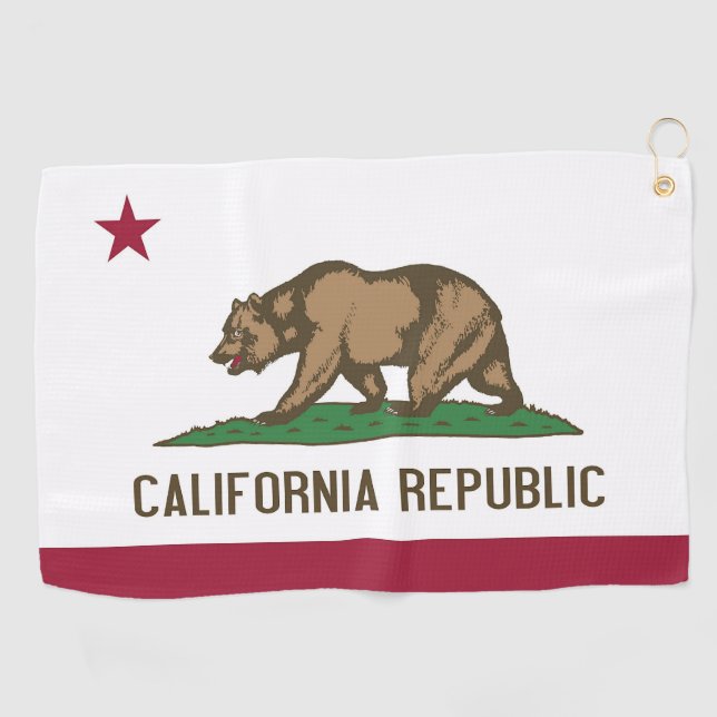 Golf Towel with flag of California, USA (Horizontal)