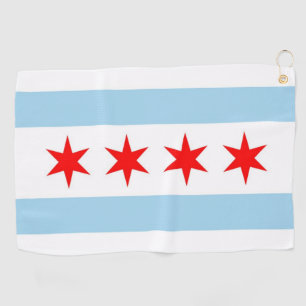 Golf Towel with flag of Chicago,Illinois, USA