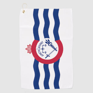 Golf Towel with flag of Cincinnati City, USA