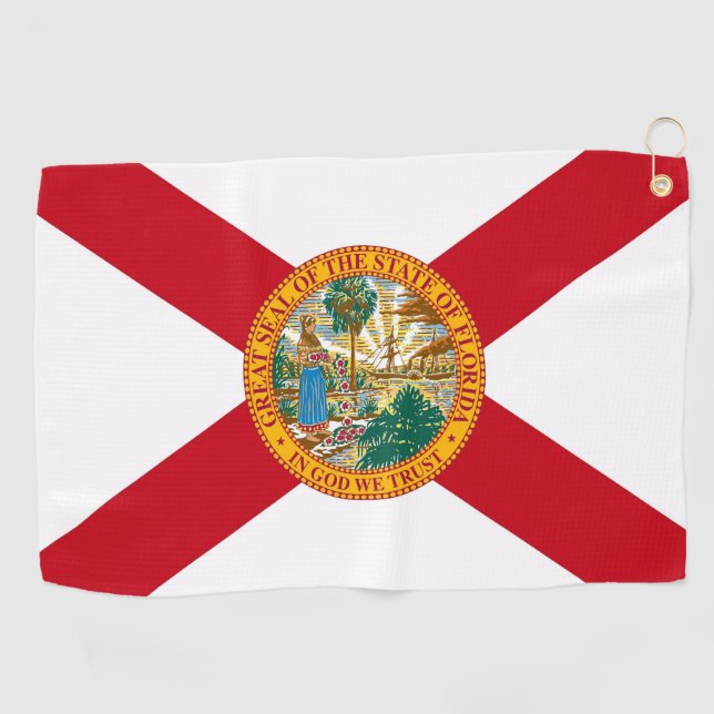 Golf Towel with flag of Florida, USA (Horizontal)