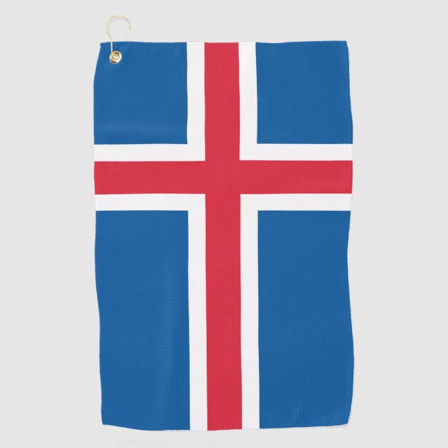 Golf Towel with flag of Iceland (Front)