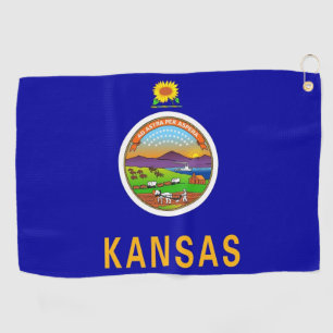 Golf Towel with flag of Kansas, USA