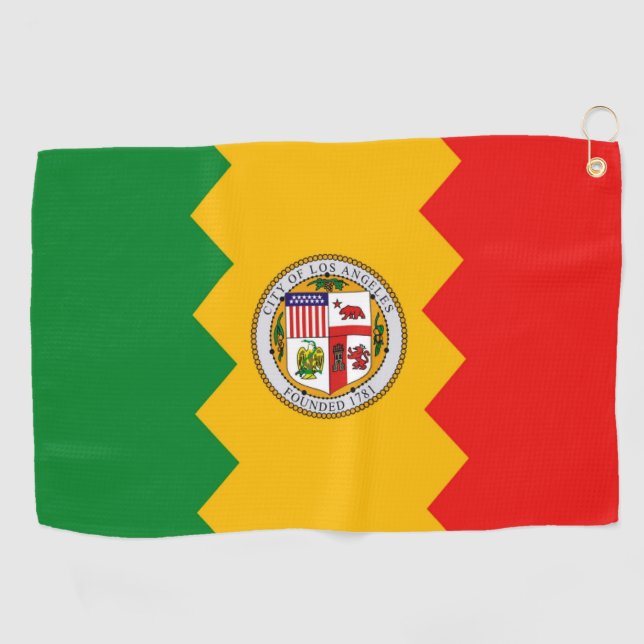 Golf Towel with flag of Los Angeles, USA (Horizontal)