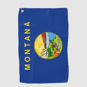 Golf Towel with flag of Montana
