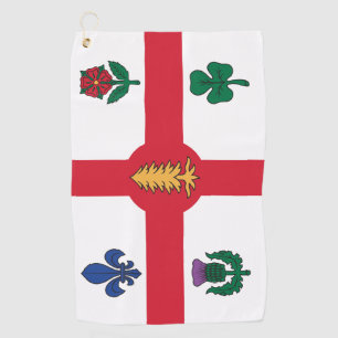 Golf Towel with flag of Montreal, Canada