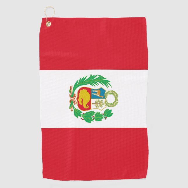 Golf Towel with flag of Peru (Front)