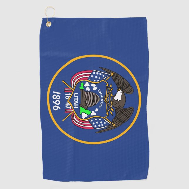 Golf Towel with flag of Utah State, USA (Front)