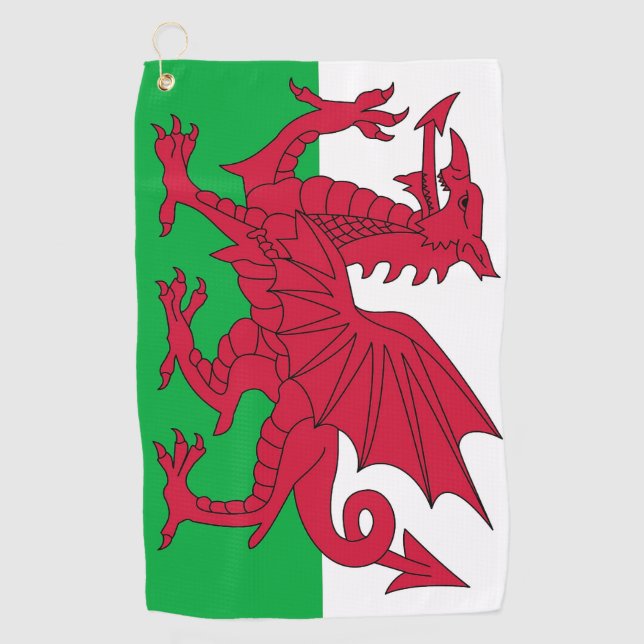 Golf Towel with flag of Wales, United Kingdom (Front)