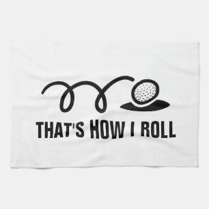 Golf towel with funny ball and custom slogan