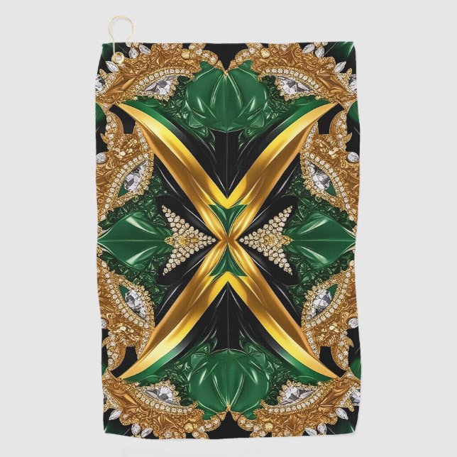 Golf Towel with Jamaican Colours (Front)