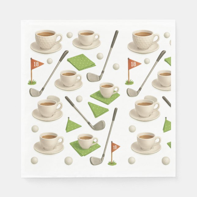 Golf tron and coffee with flag napkin (Front)
