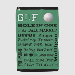 GOLF typography for the Avid Golfer Towel