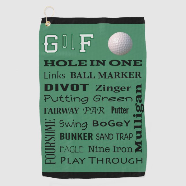 GOLF typography for the Avid Golfer Towel (Front)