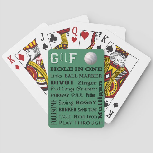 GOLF Typography Hole In One Playing Cards (Back)