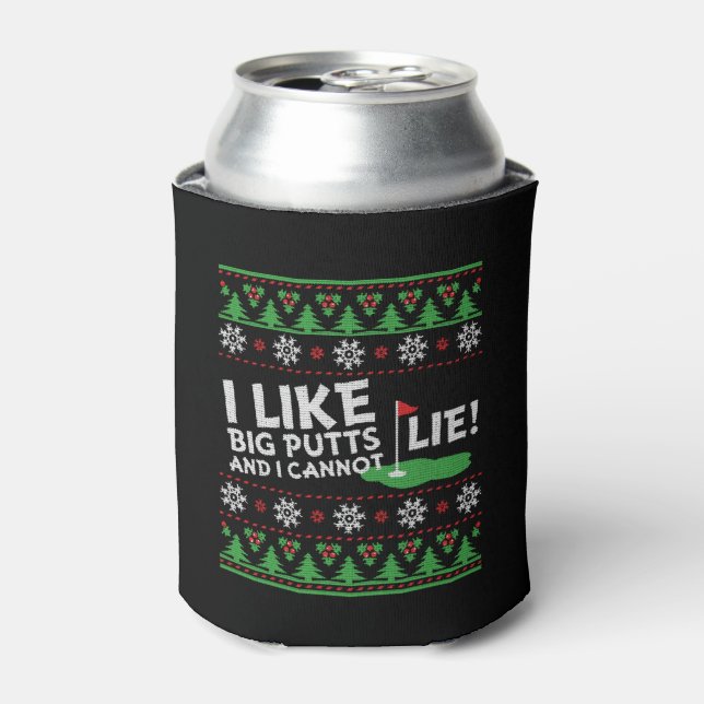 Golf Ugly Christmas Can Cooler (Can Front)