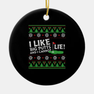 Golf Ugly Christmas Ceramic Ornament