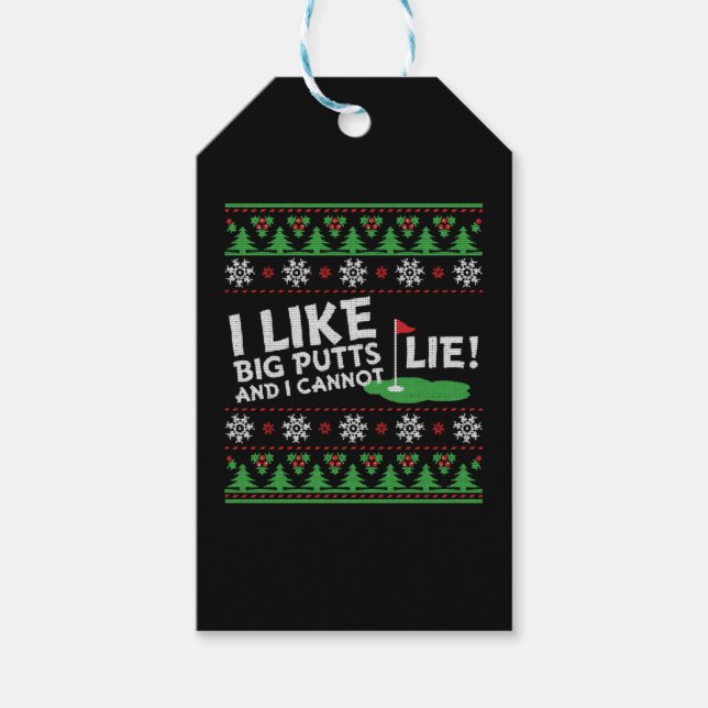 Golf Ugly Christmas Gift Tags (Front)