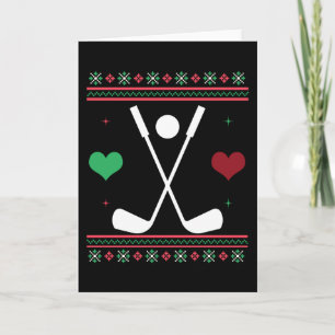 Golf Ugly Christmas Sweater Golfers Xmas Card