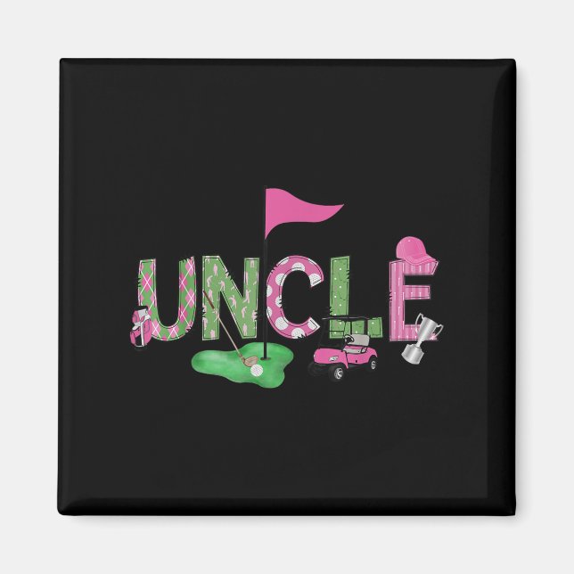 Golf Uncle Nk Hole In One Golf 1st Birthday Girl  Magnet (Front)