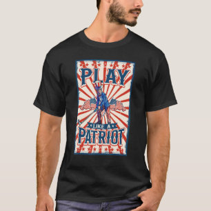 Golf Uncle Sam 4th Of July Boys Kids American Usa T-Shirt