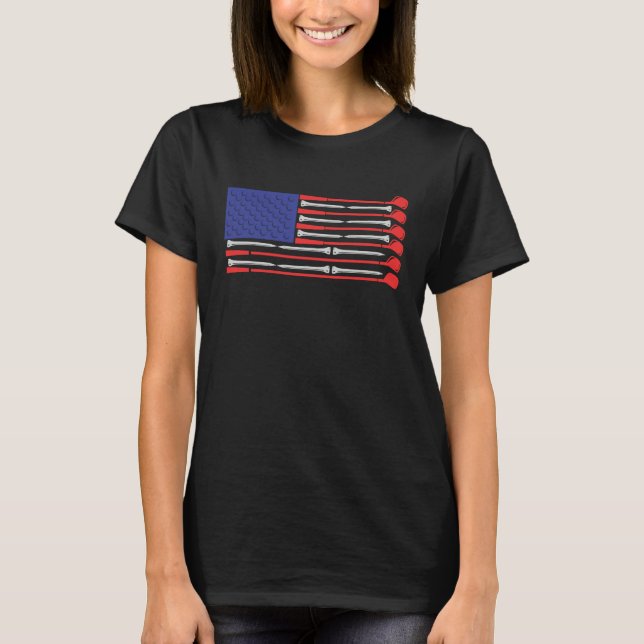 Golf USA Flag  patriotic golf club for women men k T-Shirt (Front)