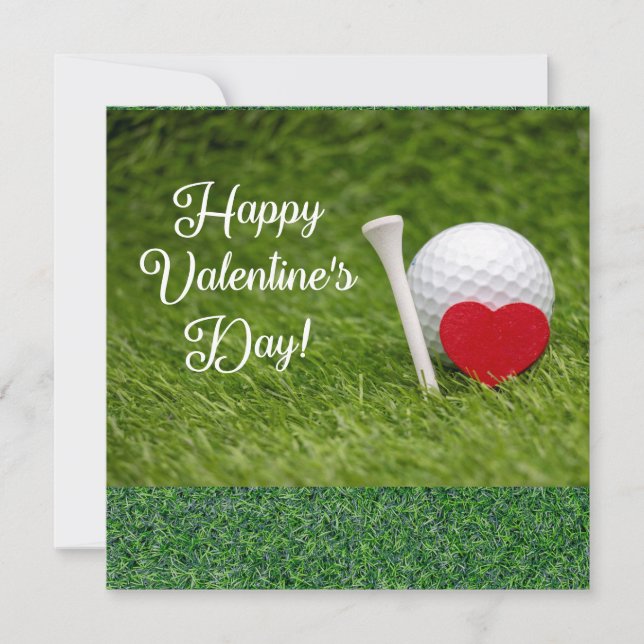 Golf Valentine's Day for Golfer with LOVE Holiday  Card (Front)