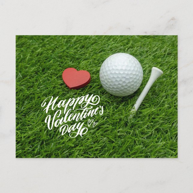Golf Valentine's Day for Golfer with LOVE Holiday  Postcard (Front)