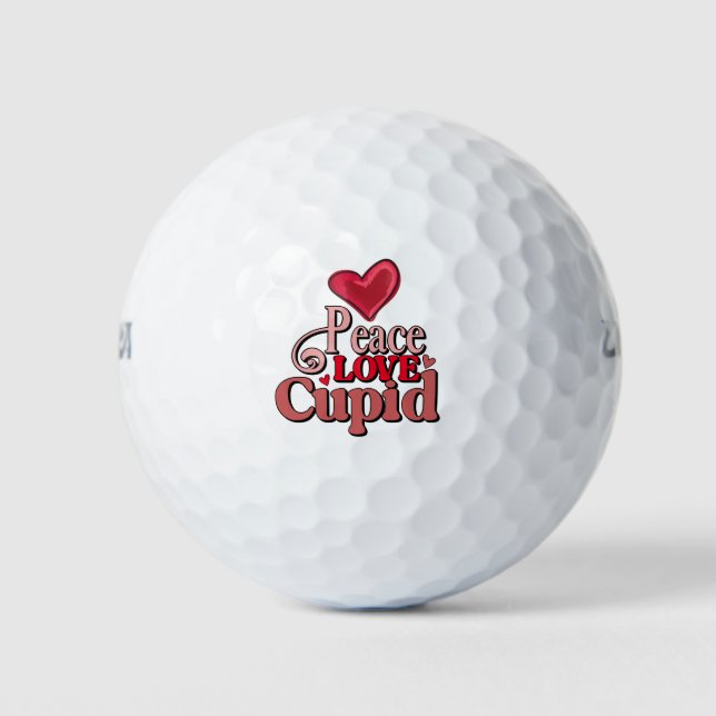 Golf Valentine's Day to golfer with love red heart Golf Balls (Front)