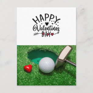 Golf Valentine's Day with golf balls for Golfer Postcard