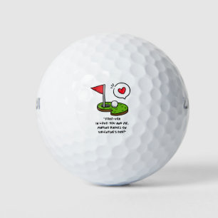 Golf Valentine's Day with red heart Golf Balls