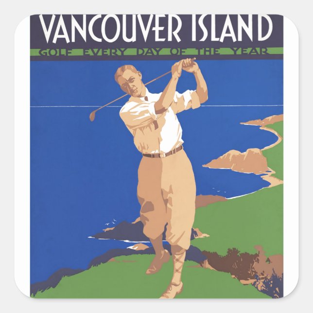 Golf Vancouver Island Canada Square Sticker (Front)
