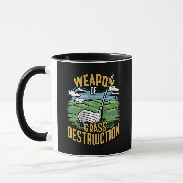Golf Weapon of Grass Destruction Art Mug (Left)