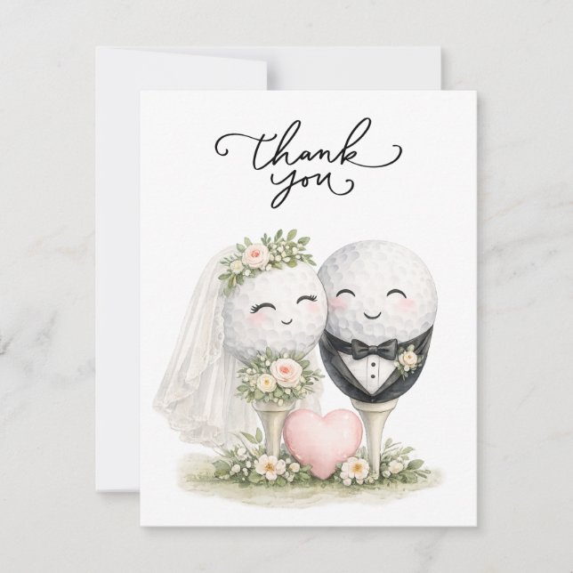 Golf Wedding bride and groom Card (Front)