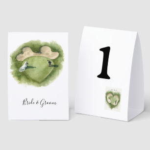 Golf Wedding Bride and Groom on putting green