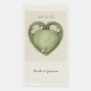 Golf wedding bride groom golf ball tee with love napkin