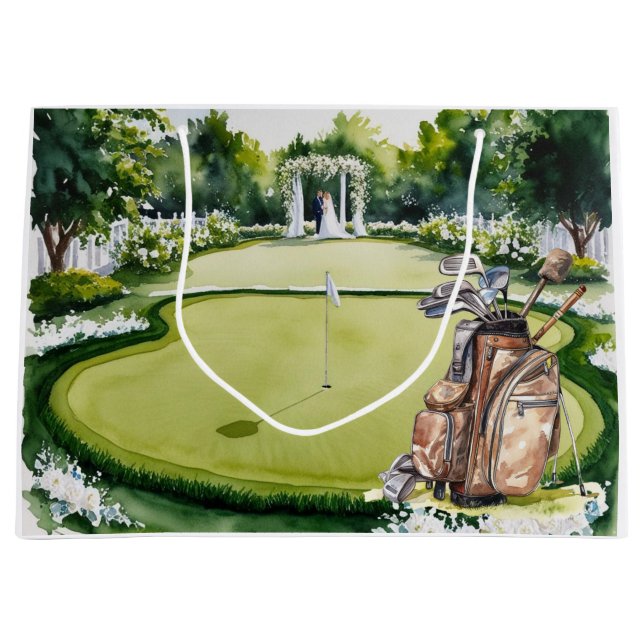 Golf wedding  large gift bag (Front)