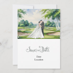 Golf Wedding Save the Date Golf themed  Invitation