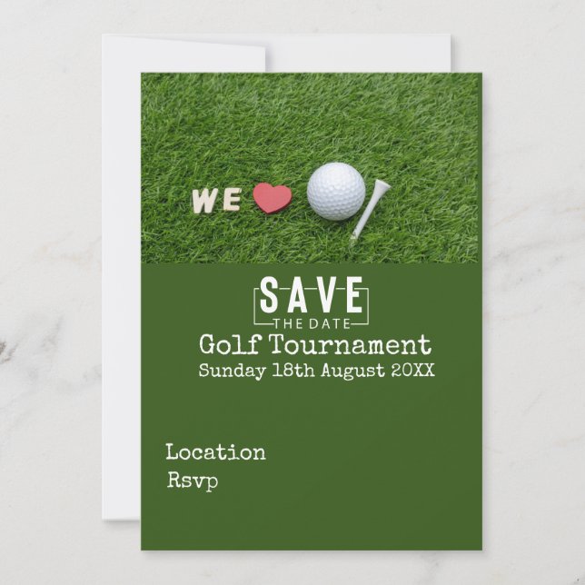 Golf Wedding Save the Date Invitation Card golfer (Front)