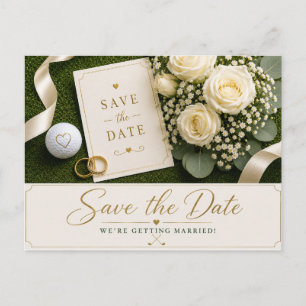 Golf Wedding Save the Date Invitation Postcard